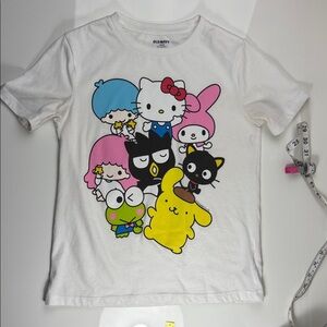 Old Navy White Kids Short Sleeve Tee with Sanrio Character Group Print